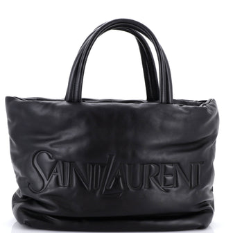 Saint Laurent Debossed Logo Tote Padded Leather