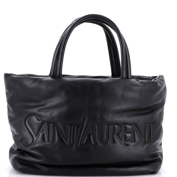 Saint Laurent Debossed Logo Tote Padded Leather