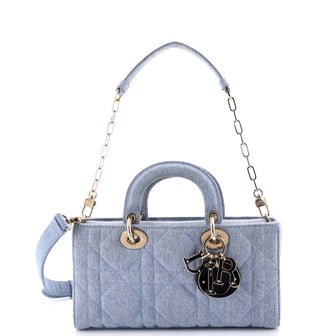 Christian Dior Lady D-Joy Bag Macrocannage Quilt Denim Medium