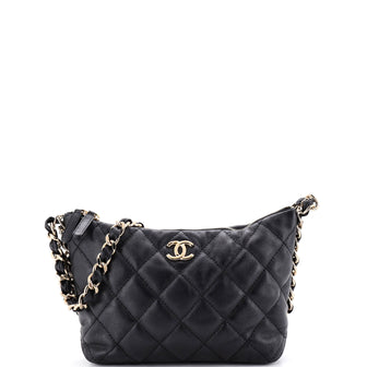 Chanel CC Chain Hobo Quilted Caviar Small