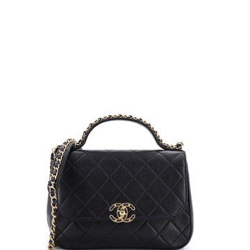 Chanel Chain Infinity Top Handle Bag Quilted Calfskin Mini