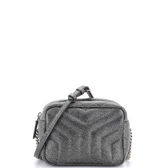 Saint Laurent LouLou Bowling Bag Matelasse Chevron Leather Mini