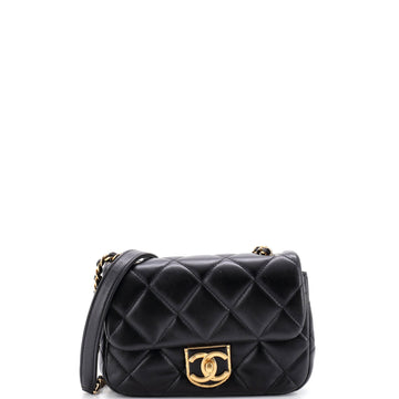 Chanel Quilt Metal Edge CC Flap Bag Quilted Lambskin Small