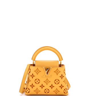 Louis Vuitton Capucines Bag Monogram Cutout Broderie Leather Mini