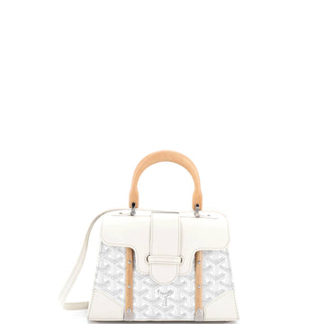 Goyard Structured Saigon Top Handle Bag Coated Canvas with Leather Mini