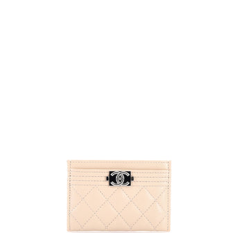 Chanel Boy Card Holder Quilted Caviar