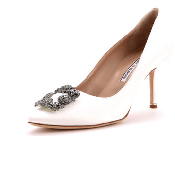 Manolo Blahnik Women's Hangisi Pumps Satin 70
