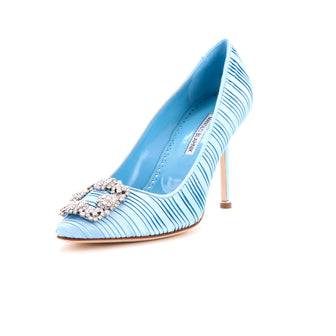 Manolo Blahnik Women's Hangisi Pumps Pleated Satin 90