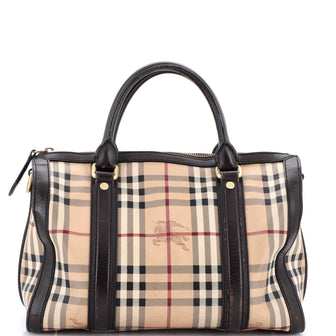 Burberry Alchester Bowling Bag Haymarket Coated Canvas and Leather Medium