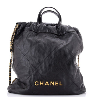 Chanel 22 Chain Backpack Quilted Calfskin Large