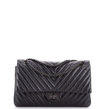 Chanel So Black Reissue 2.55 Flap Bag Chevron Aged Calfskin 226