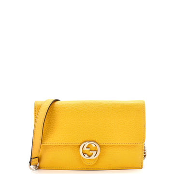 Gucci Interlocking Wallet on Chain Leather