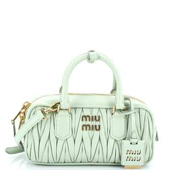 Miu Miu Arcadie Top Handle Bag Matelasse Leather Regular