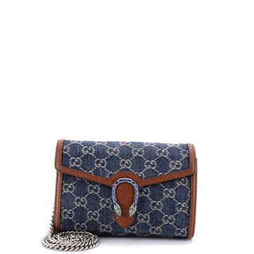 Gucci Dionysus Chain Wallet GG Denim Small