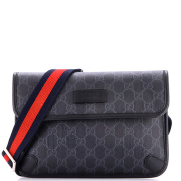 Gucci Web Flap Belt Bag GG Coated Canvas
