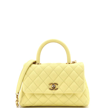 Chanel Coco Top Handle Bag Quilted Caviar Mini