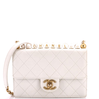 Chanel Chic Pearls Flap Bag Quilted Goatskin with Acrylic Beads Small