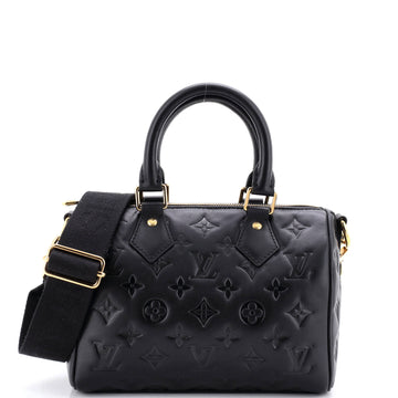 Louis Vuitton Speedy Bandouliere Bag Monogram Embossed Lambskin 22