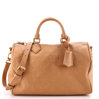 Louis Vuitton Speedy Soft Bandouliere Bag Monogram Empreinte Leather 30