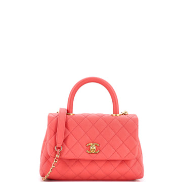 Chanel Coco Top Handle Bag Quilted Caviar Mini