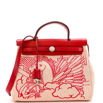 Hermes Herbag Zip Pegase Pop Toile and Leather 31