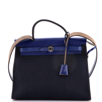 Hermes Herbag Zip Leather and Toile 31