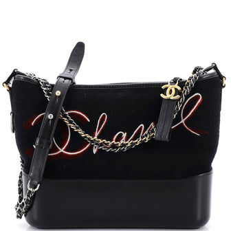 Chanel Paris-Hamburg Gabrielle Hobo Embroidered Wool and Calfskin Medium