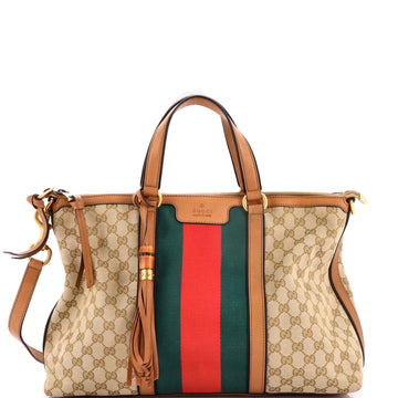 Gucci Rania Convertible Top Handle Bag Web GG Canvas Medium