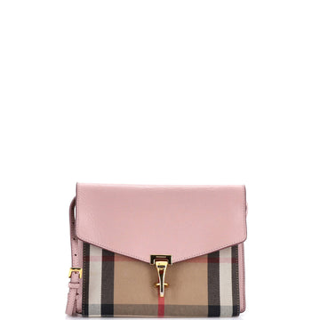 Burberry Macken Crossbody Bag Leather and House Check Canvas Small