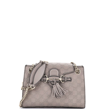 Gucci Emily Chain Flap Shoulder Bag Guccissima Leather Small