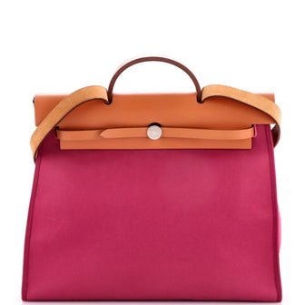 Hermes Herbag Zip Leather and Toile 39