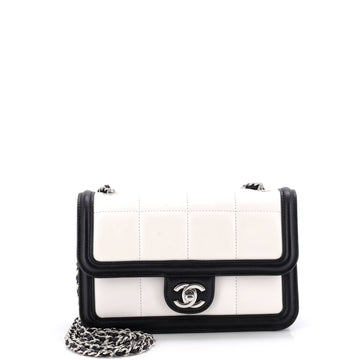Chanel CC Chocolate Bar Flap Bag Quilted Lambskin Mini