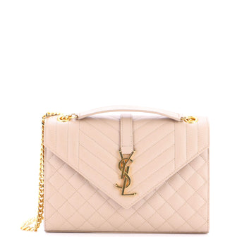 Saint Laurent Classic Monogram Envelope Satchel Mixed Matelasse Leather Medium
