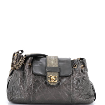Chanel Bindi Flap Bag Quilted Glazed Calfskin with Stingray