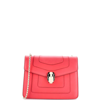 Bvlgari Serpenti Forever Square Shoulder Bag Leather Small