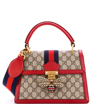 Gucci Queen Margaret Top Handle Bag GG Coated Canvas with Leather Small