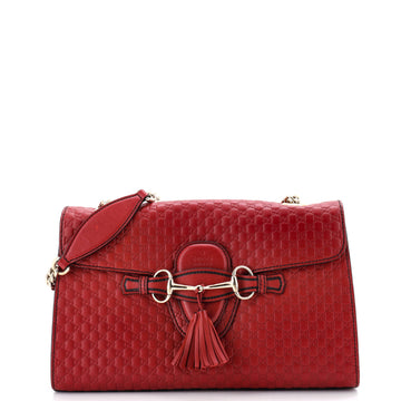 Gucci Emily Chain Flap Bag Microguccissima Leather Medium