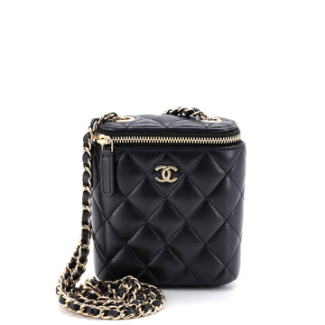 Chanel Vertical Classic Vanity Case with Chain Quilted Lambskin Small