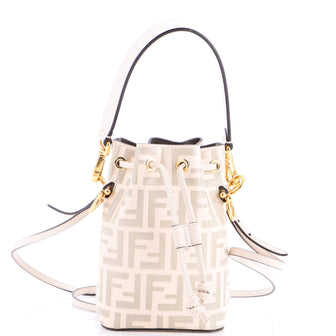 Fendi Mon Tresor Bucket Bag Zucca Embossed Leather Mini