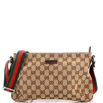 Gucci Web Strap Messenger Bag GG Canvas Small