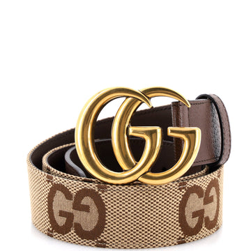 Gucci GG Marmont Belt Jumbo GG Canvas and Leather Wide
