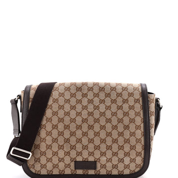 Gucci Flap Messenger Bag GG Canvas Medium