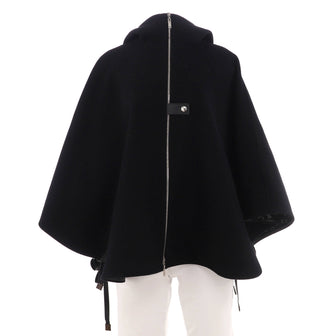 Louis Vuitton Women's Hooded Cape with Monogram Interior Wool Blend
