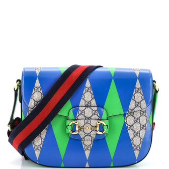 Gucci Horsebit 1955 Shoulder Bag Printed GG Coated Canvas Large