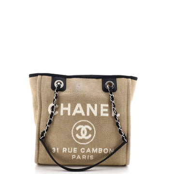 Chanel North South Deauville Tote Canvas Small