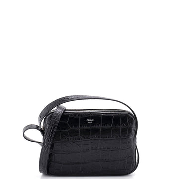 Celine Horizontal Phone Pouch Crocodile Embossed Leather Mini
