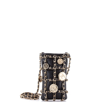 Chanel Tech Me Out Medallion Clutch With Chain Lambskin