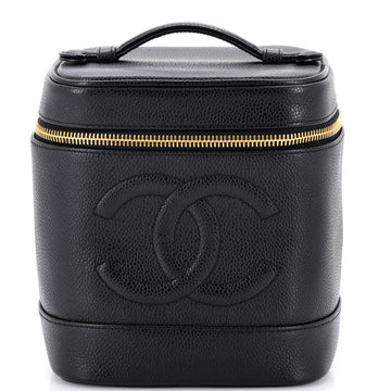 Chanel Vintage Timeless Cosmetic Case Caviar Tall