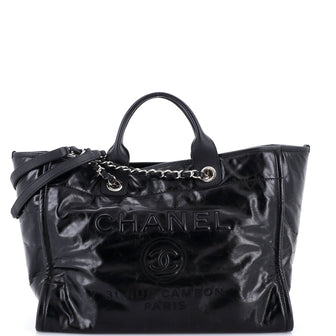 Chanel Deauville Tote Glazed Calfskin Large