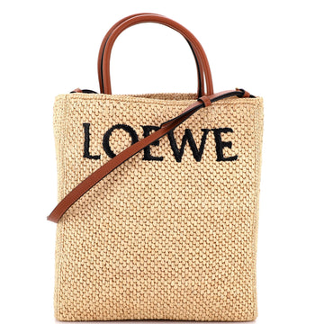 Loewe A4 Tote Raffia and Leather North South